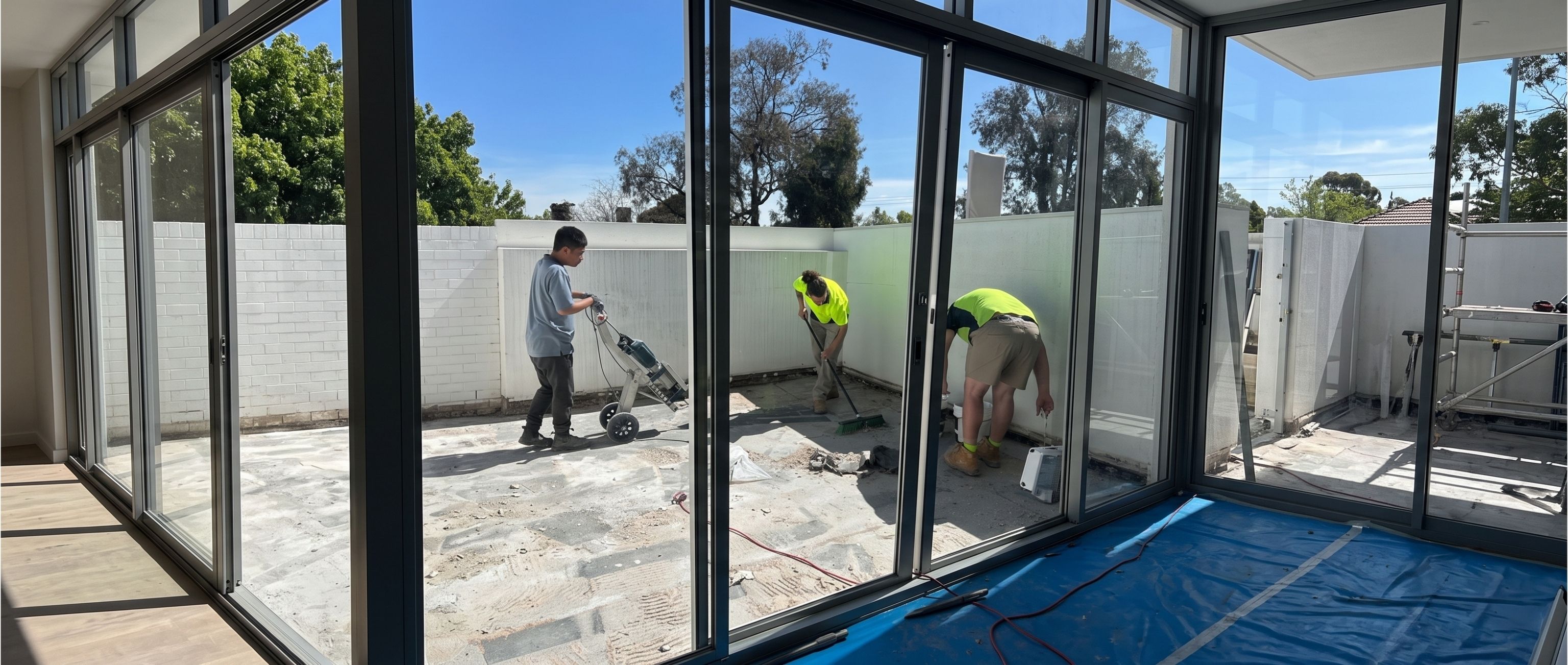 Tradesperson carrying out property maintenance work